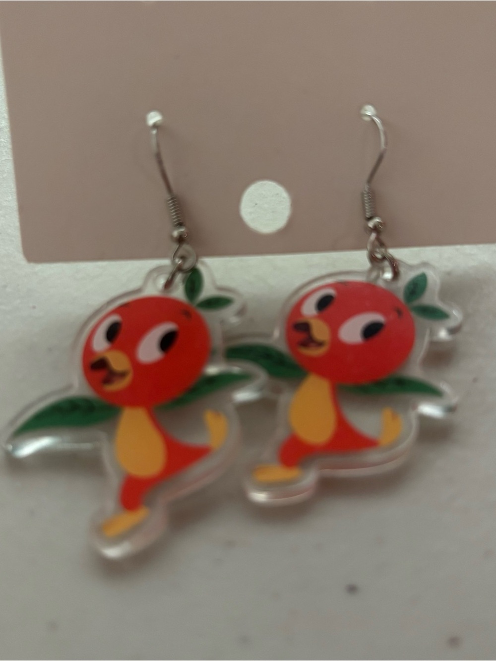 Orange bird Cartoon Fruit Dangle Earrings - Jewelry.